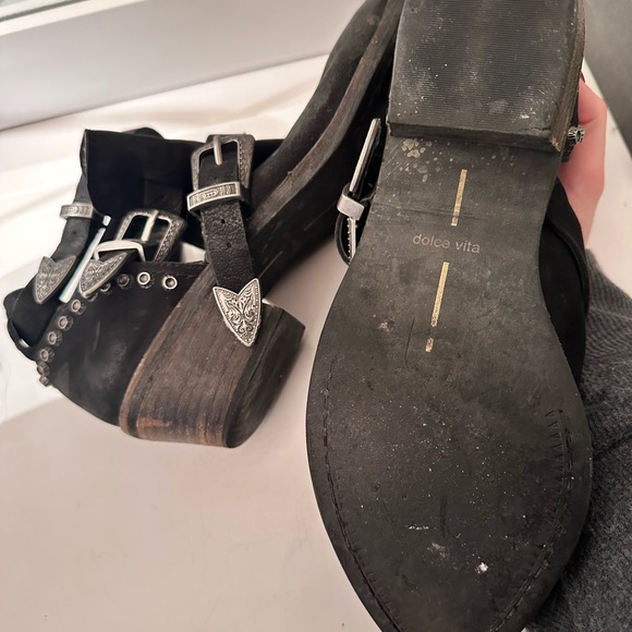 DOLCE VITA - Triple Buckle Black booties size 7.5 - Picture 5 of 10
